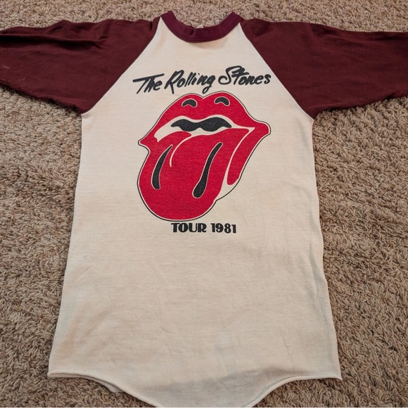 Russell Athletic Tops - Vintage 1981 The Rolling Stones Tour Raglan Tee Russell Athletic Youth L